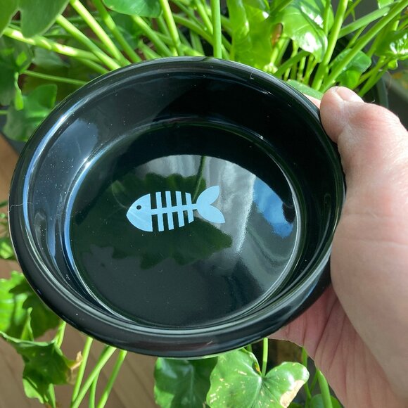 Signature Fish Bone Pet Food Water Dish Excellent Condition - Picture 1 of 3